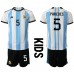 Maillot de foot Argentine Leandro Paredes #5 Domicile vêtements enfant Monde 2022 Manches Courtes (+ pantalon court)